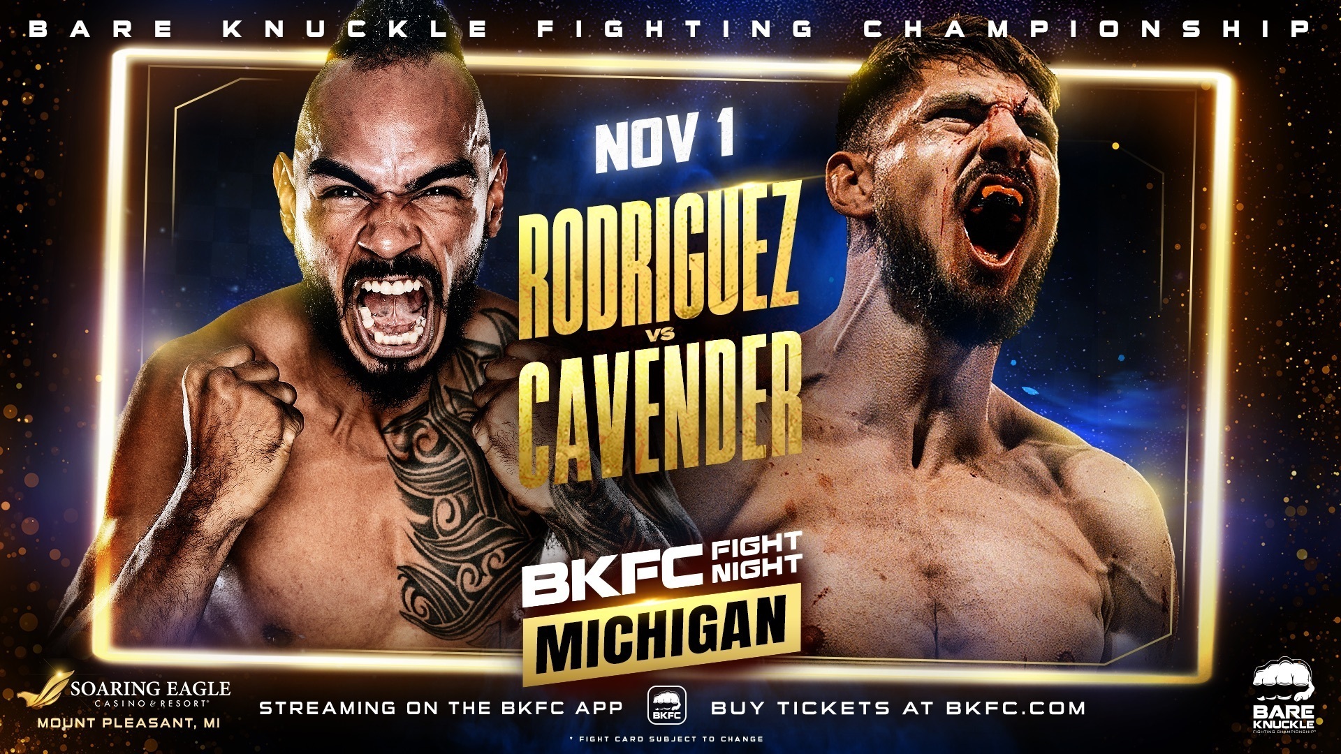 BKFC FIGHT NIGHT MICHIGAN RODRIGUEZ vs CAVENDER