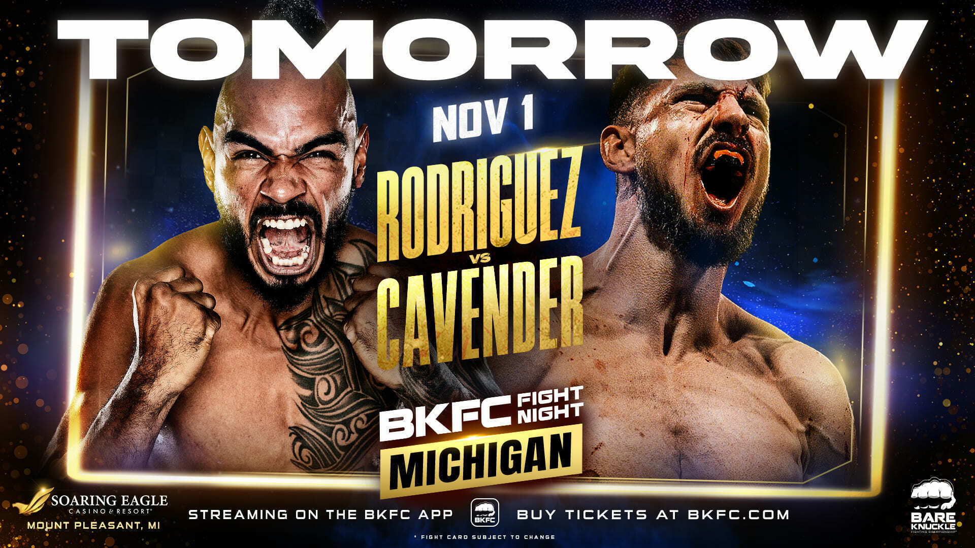 BKFC FIGHT NIGHT MICHIGAN RODRIGUEZ vs CAVENDER