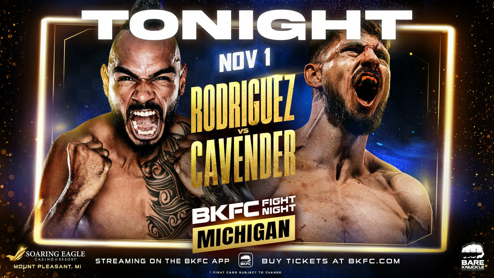 BKFC FIGHT NIGHT MICHIGAN RODRIGUEZ vs CAVENDER