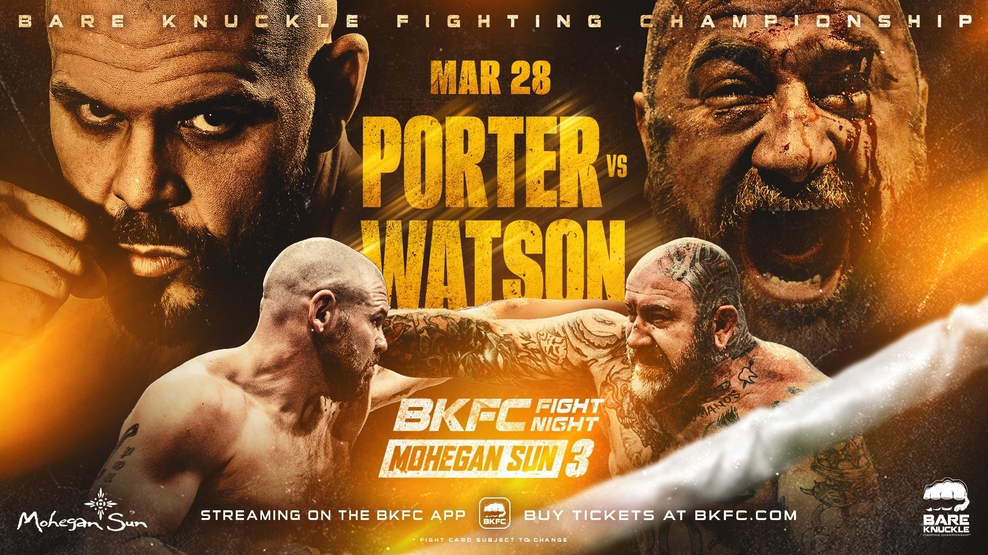 BKFC FIGHT NIGHT MOHEGAN SUN PORTER vs WATSON