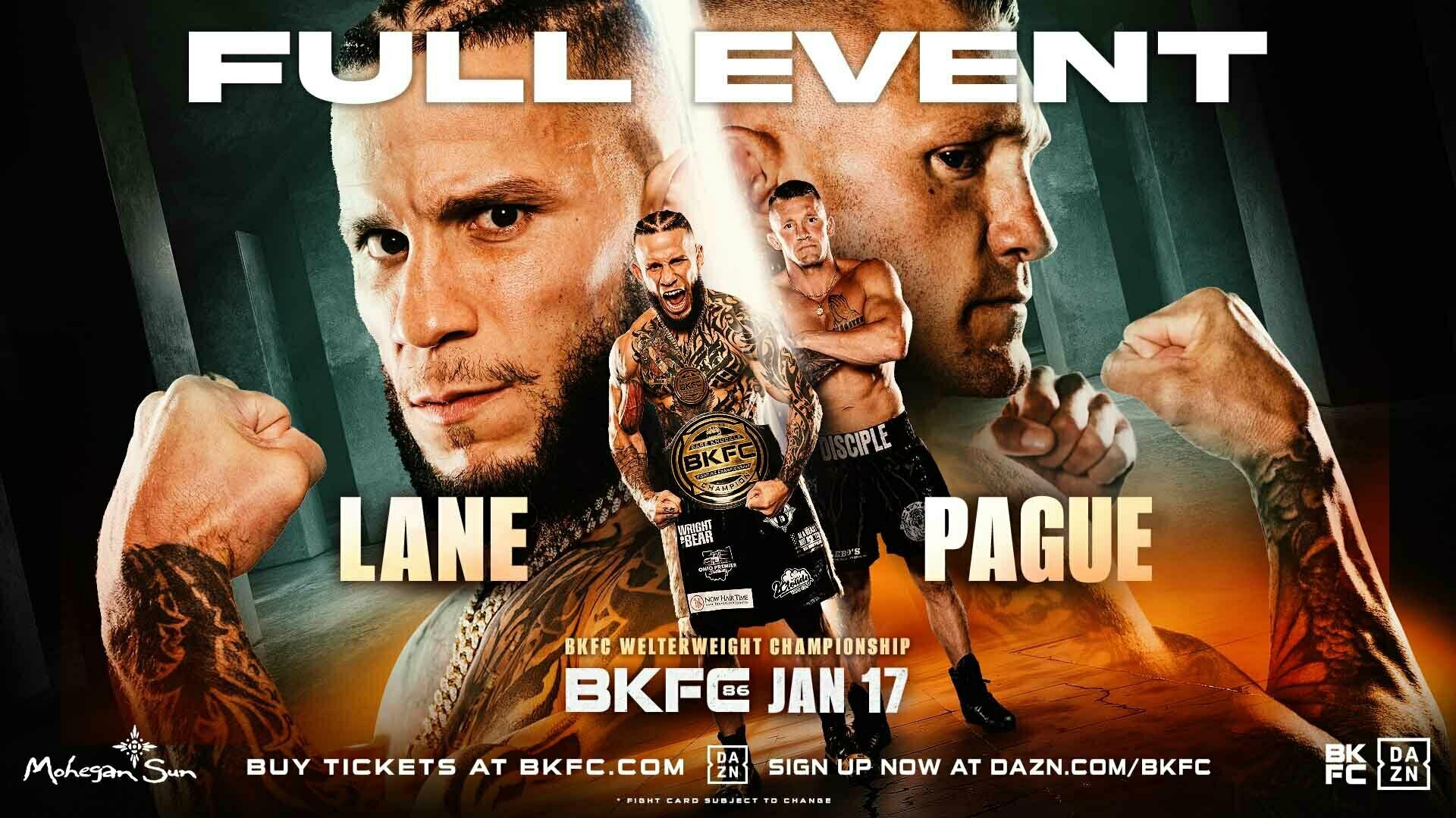BKFC 86 MOHEGAN SUN LANE vs PAGUE
