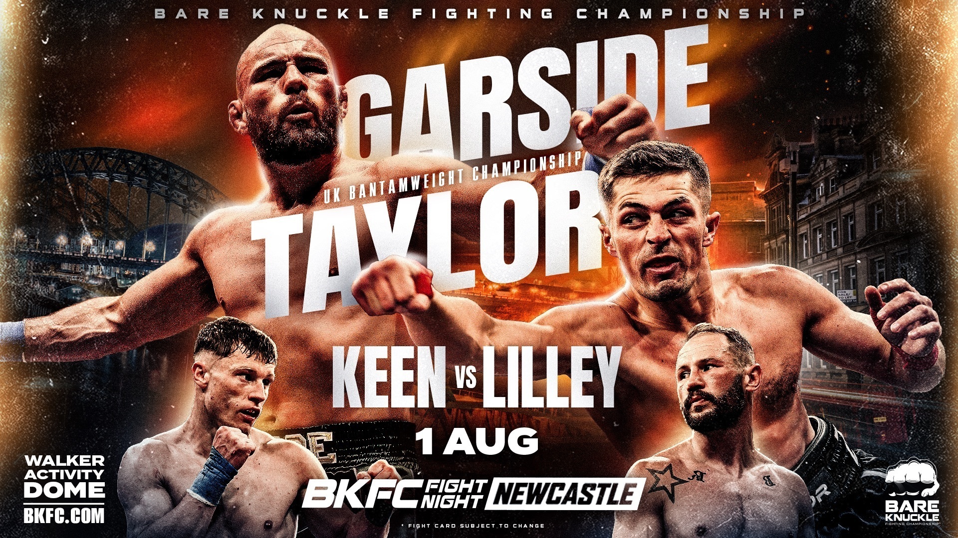 BKFC FIGHT NIGHT NEWCASTLE GARSIDE vs TAYLOR
