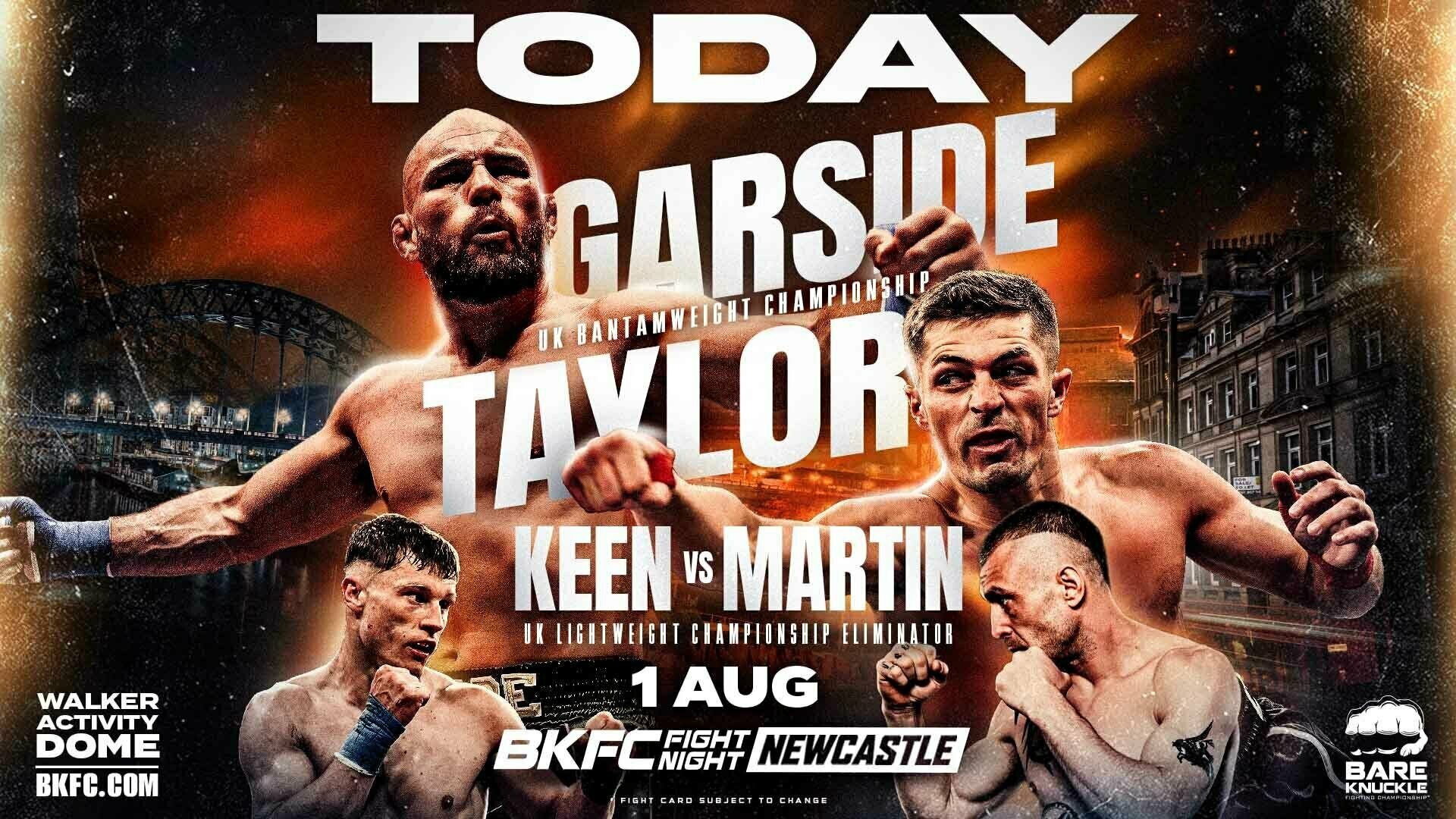 BKFC FIGHT NIGHT NEWCASTLE GARSIDE vs TAYLOR