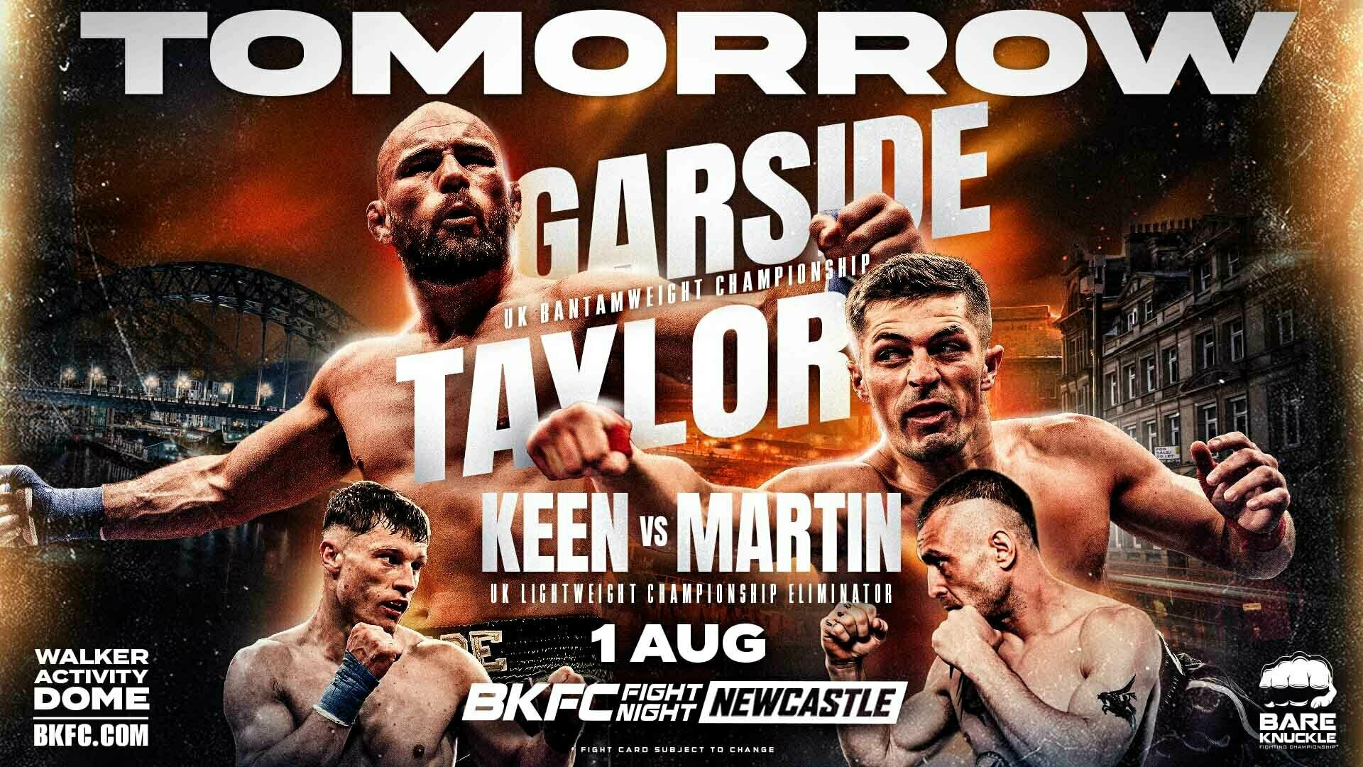 BKFC FIGHT NIGHT NEWCASTLE GARSIDE vs TAYLOR